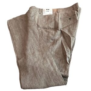 Joesph Abboud Heritage 100% Linen Men Pants Leomaster Light Brown Sz 36 Unhemmed